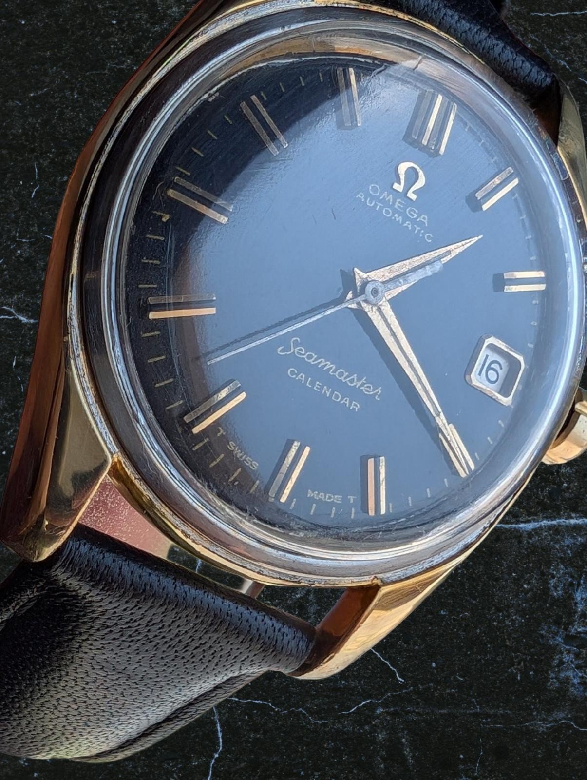 Omega Seamaster Calendar – Automatic 1960's 34 mm Gold Plated – Rare Black dial - Image 3