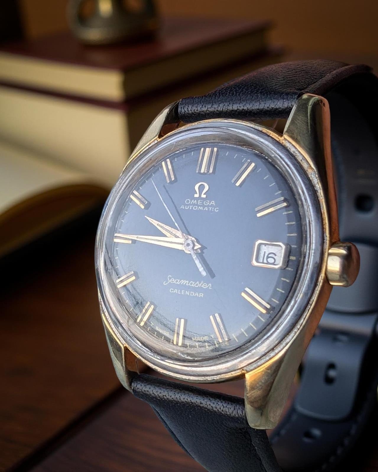 Omega Seamaster Calendar – Automatic 1960's 34 mm Gold Plated – Rare Black dial - Image 4